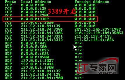 查看目标主机端口开放情况